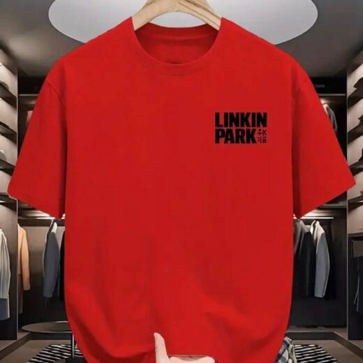 Футболка PrintBro оверсайз з принтом Linkin Park Червоний