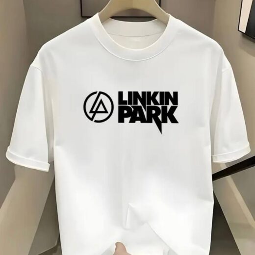 Футболка PrintBro оверсайз з принтом Linkin Park Білий