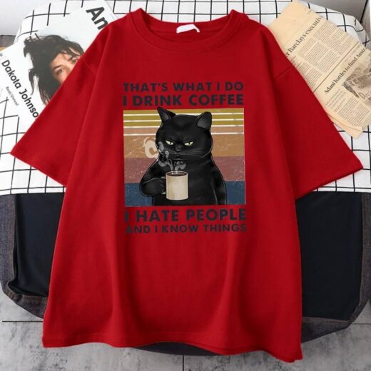 Жіноча Футболка PrintBro з принтом Котика Червоний