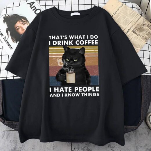 Футболка PrintBro жіноча з принтом Котика Чорний