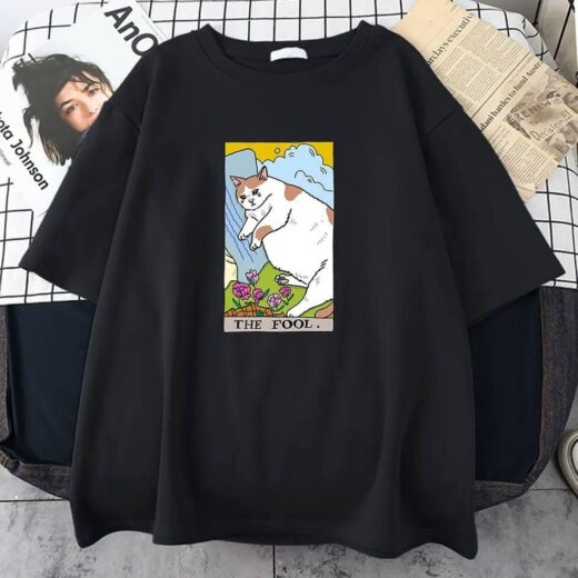 Футболка PrintBro жіноча з принтом Кота Чорний