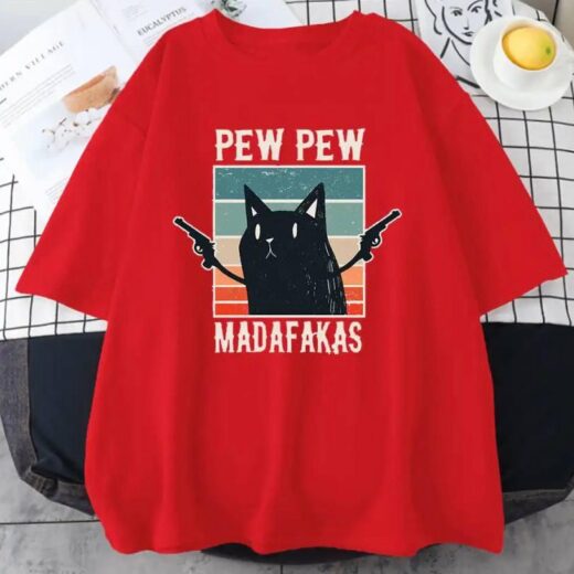 Футболка PrintBro жіноча з принтом Котика Червоний
