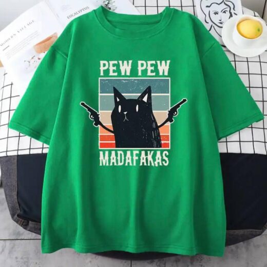 Жіноча Футболка PrintBro з принтом Котика Зелений