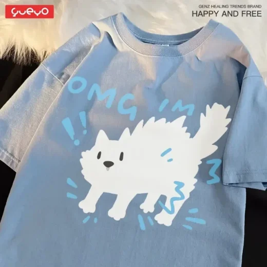 Жіноча стильна Футболка PrintBro з принтом Кота Блакитний