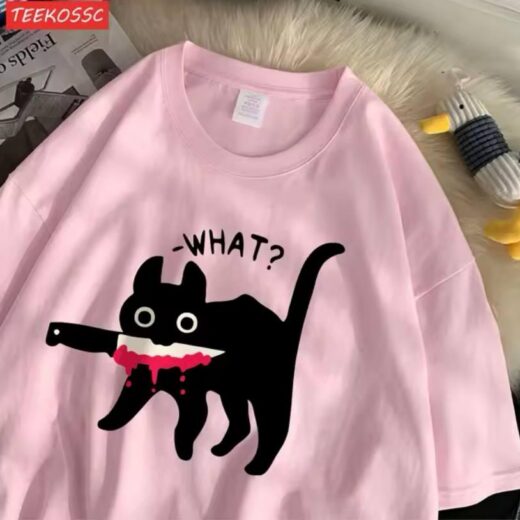 Жіноча стильна оверсайз Футболка PrintBro Кота Рожевий