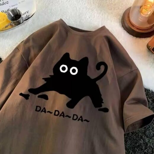 Жіноча стильна Футболка PrintBro з принтом Кота Коричневий