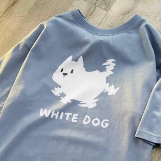 Жіноча стильна оверсайз Футболка PrintBro White Dog Блакитний