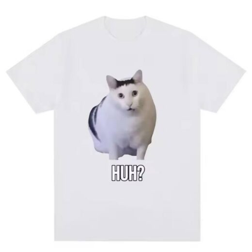 Футболка PrintBro жіноча з принтом Мемного Кота HUH? Білий
