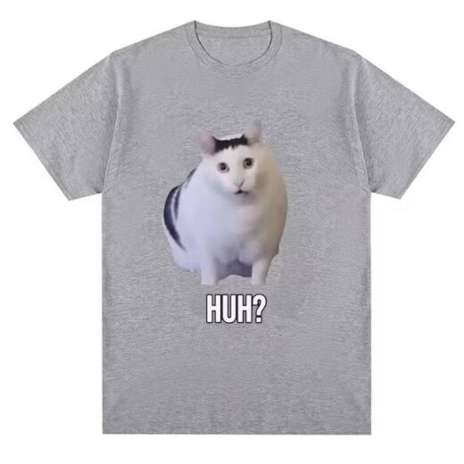 Футболка PrintBro жіноча з принтом Мемного Кота HUH? Сірий