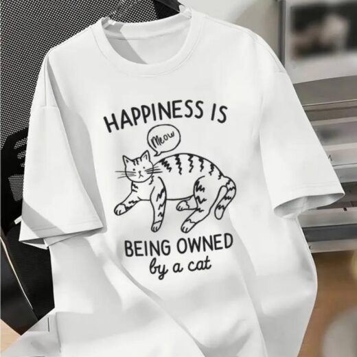 Жіноча Футболка PrintBro з принтом Кота Білий