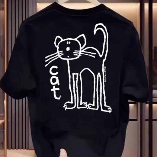 Жіноча стильна Футболка PrintBro з принтом Кота Чорний