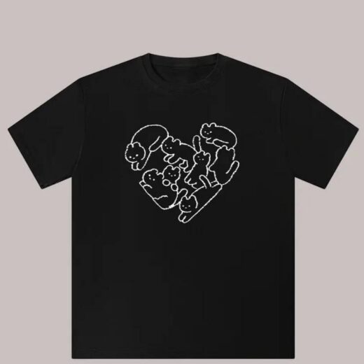 Жіноча Футболка PrintBro з котиками Чорний