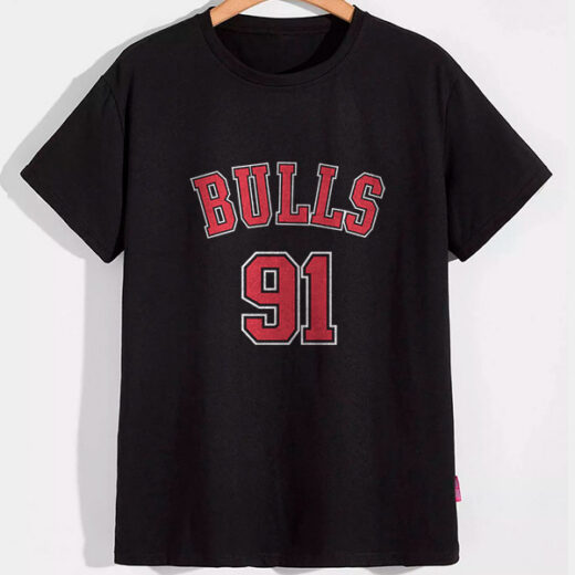 Футболка PrintBro Bulls Rodman 91 PG07606 goodreclama Чорний