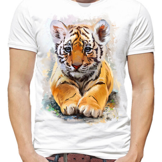 Чоловіча футболка PrintBro Тигреня PG00327 goodreclama Білий