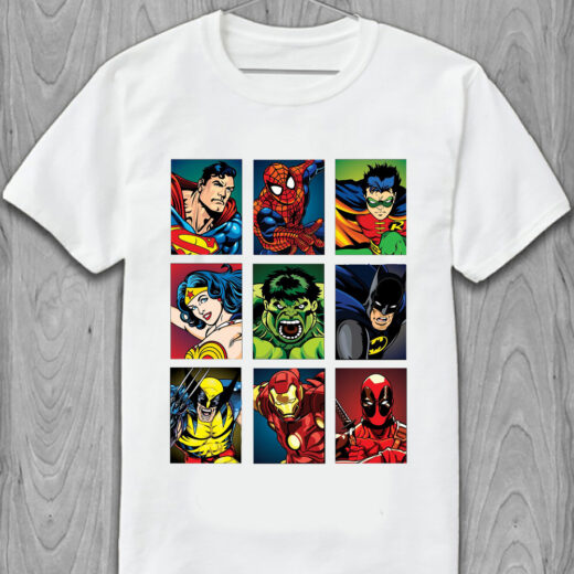 Футболка PrintBro чоловіча Marvel коміксі Марвел Superheros all characters Всі супергерої PG02548 Білий