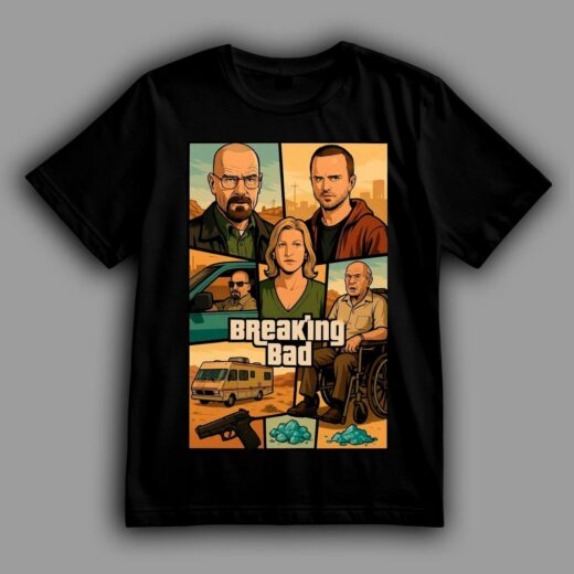 Футболка PrintBro Breaking Bad у стилі обкладинки GTA PG10451 Чорний