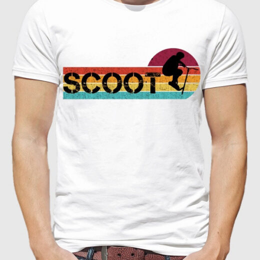 Чоловіча футболка PrintBro Scoot (арт із самокатом у стилі 90-х) PG00509 goodreclama Білий