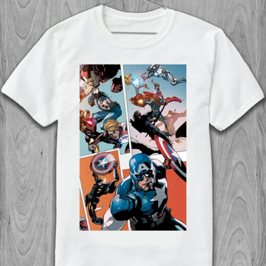 Чоловіча футболка PrintBro Captain America Avengers, Marvel characters art PG02091 Білий