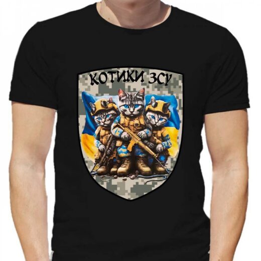 Футболка PrintBro Котики ЗСУ PG01606 goodreclama Чорний