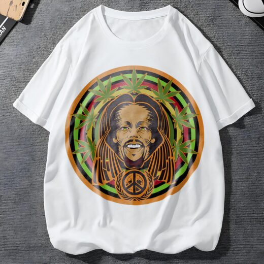 Футболка PrintBro Bob Marley, Cannabis Art PG03086 goodreclama Білий