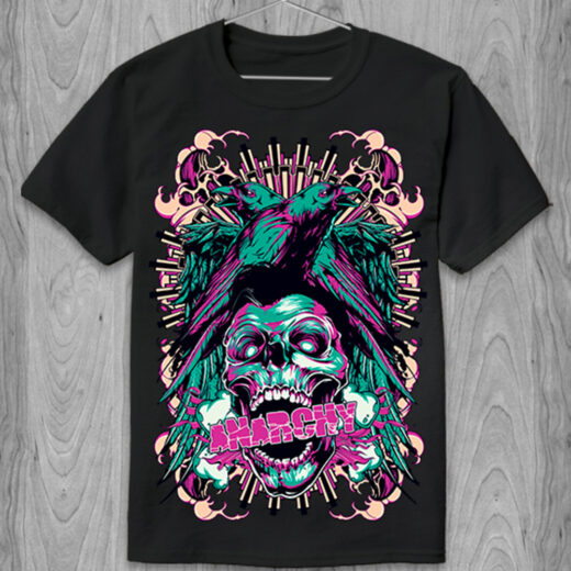 Футболка PrintBro Череп (Anarchy) PG06803 goodreclama Чорний