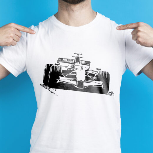 Футболка PrintBro Авто Formula 1 графічний болід PG01058 Біла