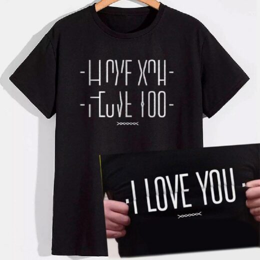 Чоловіча футболка PrintBro Зашифрований напис I love you PG07970 goodreclama Чорний