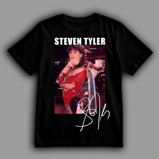 Футболка PrintBro Aerosmith Steven Tyler з автографом PG09307 goodreclama Чорний