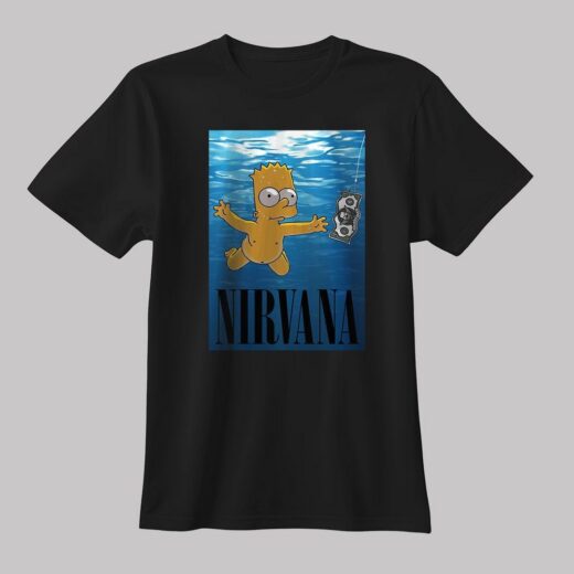 Чоловіча футболка PrintBro Барт Сімпсон Nirvana арт PG09164 goodreclama Чорний