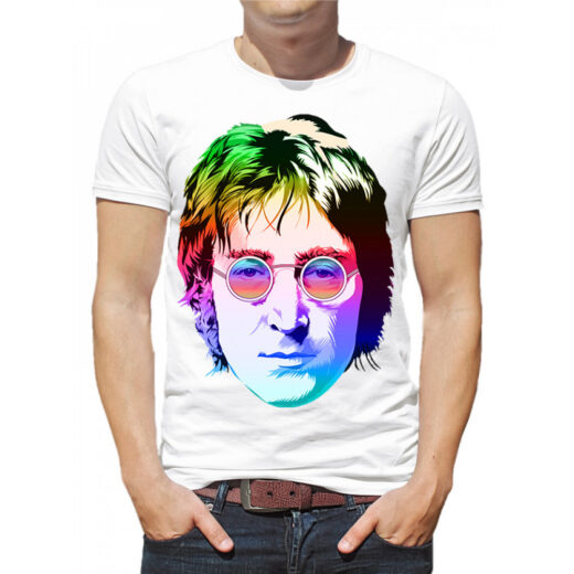 Футболка PrintBro чоловіча Джон Леннон (арт) gradient style photo PG00810 goodreclama Білий