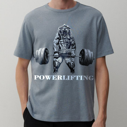 Футболка PrintBro Powealifting арт PG03339 goodreclama Сірий
