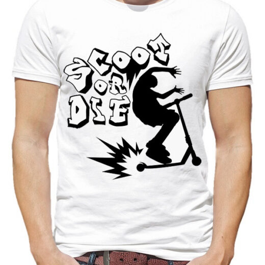 Футболка PrintBro чоловіча Scoot or die (самокат графітті стиль) PG00548 goodreclama Білий