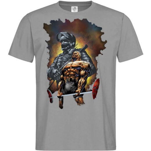 Футболка PrintBro POWEALIFTING championship art PG03346 goodreclama Сірий