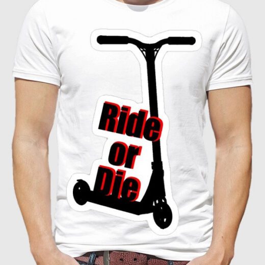 Чоловіча футболка PrintBro Ride or die (арт з самокатом) PG00529 goodreclama Білий