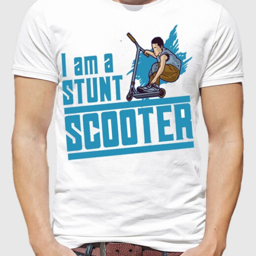 Футболка PrintBro чоловіча I am a stunt scooter Blue art самокат PG00537 goodreclama Білий