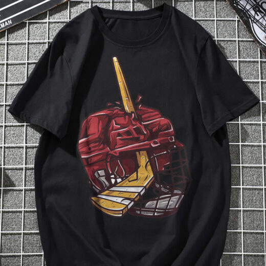 Футболка PrintBro Hockey (шолом і ключка) PG03193 goodreclama Чорний