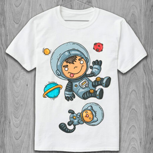 Футболка PrintBro Юний космонавт з котом PG065893 goodreclama Білий