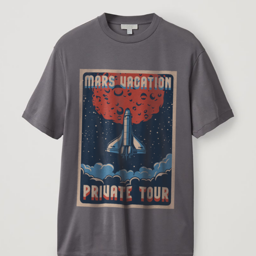 Футболка PrintBro Mars vacation private tour PG04739 goodreclama Сірий