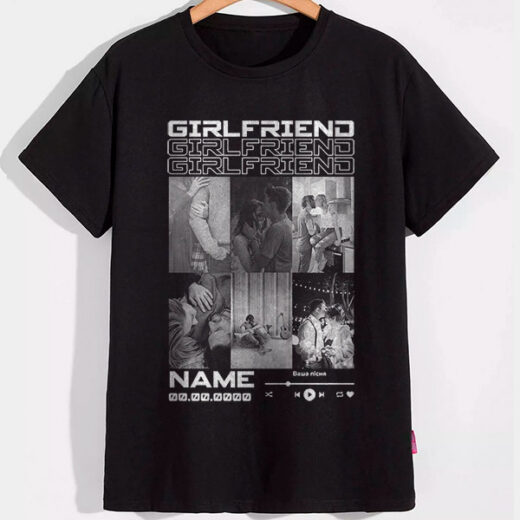 Футболка PrintBro Girlfriend ім'я дата та пісня PG06886 goodreclama Чорний