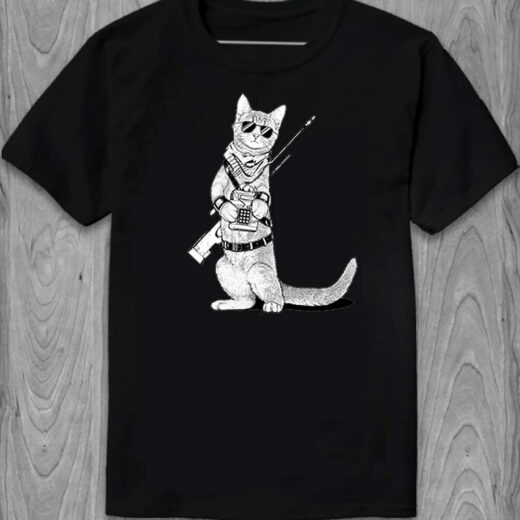 Футболка PrintBro Котик зі зброєю PG05707 goodreclama Чорний