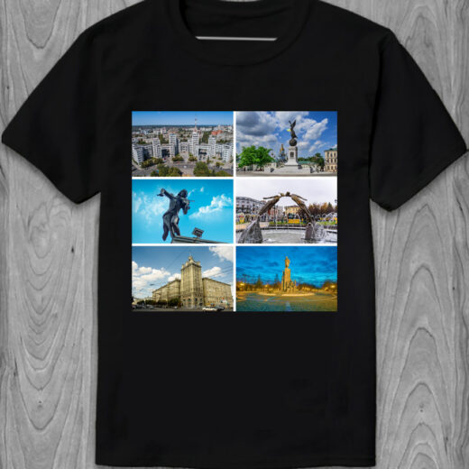 Футболка PrintBro Харків арт-колаж PG04231 goodreclama Чорний