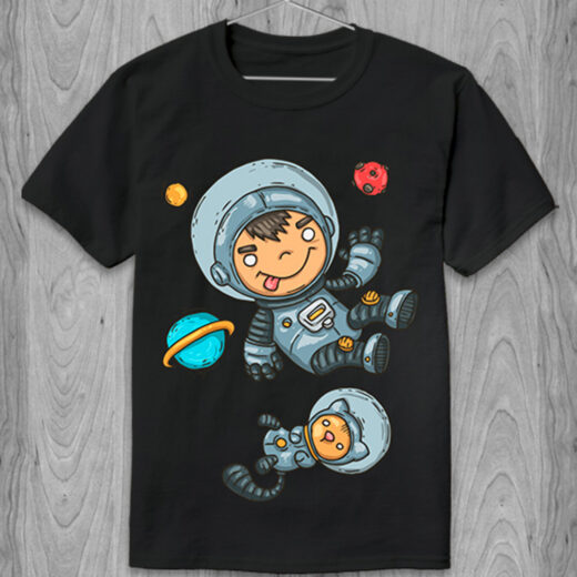 Футболка PrintBro Юний космонавт з котом PG065893 goodreclama Чорний