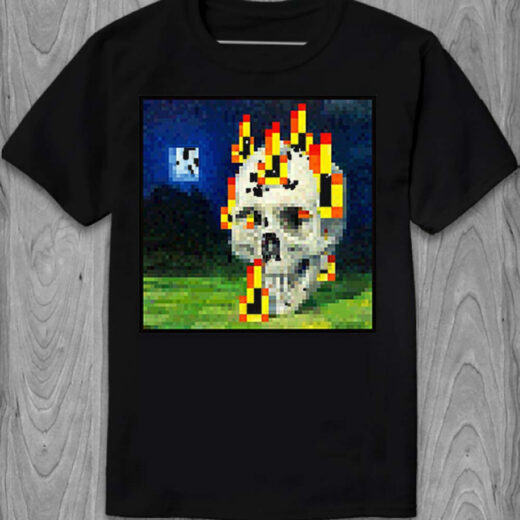 Футболка PrintBro Skull On Fire Painting PG05717 goodreclama Чорний