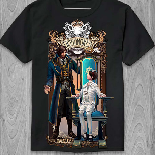 Футболка PrintBro Dishonored Corvo And Emily Fanart PG05629 goodreclama Чорний