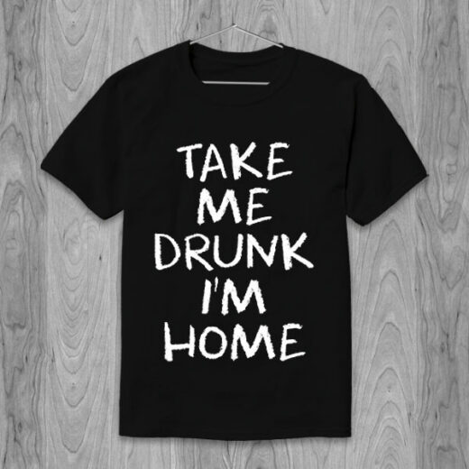 Футболка PrintBro Take me drunk I'm home (білий надпис) PG05049 goodreclama Чорний