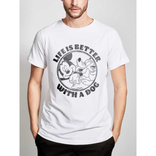 Футболка PrintBro Life is better with dog PG04632 goodreclama Білий