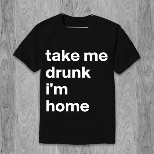 Футболка PrintBro Take me drunk I'm home (напис білим) PG05048 goodreclama Чорний