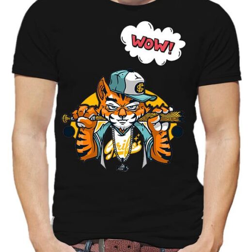 Чоловіча футболка PrintBro Тигр із битою PG00443 goodreclama Чорний