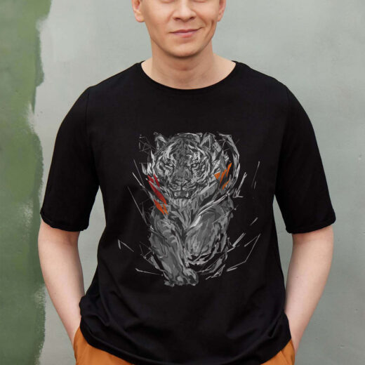 Футболка PrintBro Тигр (арт) PG02192 goodreclama Чорний