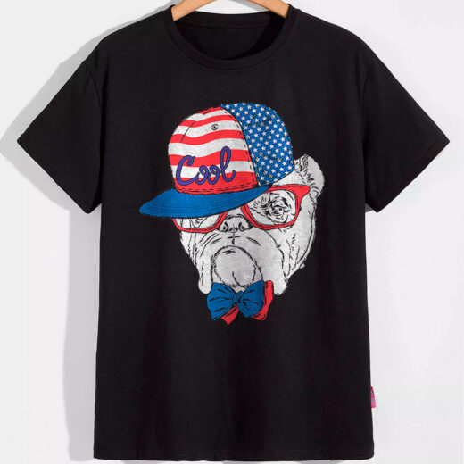 Футболка PrintBro Собака Cool with Flag PG06673 goodreclama Чорний